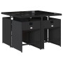 Set de muebles jardín 5 pzas con cojines ratán sintético negro en Conjuntos de jardín | Comprar online en Foru.es