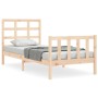 Estructura de cama con cabecero madera maciza 100x200 cm de , Camas y somieres - Ref: Foro24-3192091, Precio: 117,19 €, Descu...