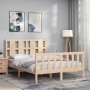Estructura de cama con cabecero madera maciza 140x200 cm de , Camas y somieres - Ref: Foro24-3192231, Precio: 131,38 €, Descu...