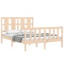 Estructura de cama con cabecero madera maciza 140x200 cm de , Camas y somieres - Ref: Foro24-3192231, Precio: 131,38 €, Descu...