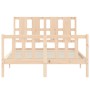Estructura de cama con cabecero madera maciza 140x200 cm de , Camas y somieres - Ref: Foro24-3192231, Precio: 131,38 €, Descu...
