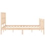 Estructura de cama con cabecero madera maciza 140x200 cm de , Camas y somieres - Ref: Foro24-3192231, Precio: 131,38 €, Descu...
