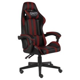 Silla gaming de cuero sintético negro y rojo tinto en Sillas de oficina | Comprar online en Foru.es