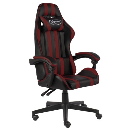 Silla gaming de cuero sintético negro y rojo tinto en Sillas de oficina | Comprar online en Foru.es
