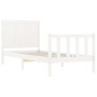 Estructura de cama individual con cabecero madera maciza blanco de , Camas y somieres - Ref: Foro24-3192582, Precio: 128,11 €...