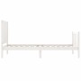 Estructura de cama individual con cabecero madera maciza blanco de , Camas y somieres - Ref: Foro24-3192582, Precio: 128,11 €...