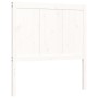 Estructura de cama individual con cabecero madera maciza blanco de , Camas y somieres - Ref: Foro24-3192582, Precio: 128,11 €...