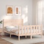 Estructura de cama con cabecero madera maciza 140x190 cm de , Camas y somieres - Ref: Foro24-3193186, Precio: 162,91 €, Descu...