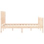 Estructura de cama con cabecero madera maciza 140x190 cm de , Camas y somieres - Ref: Foro24-3193186, Precio: 162,91 €, Descu...