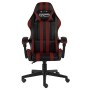 Silla gaming de cuero sintético negro y rojo tinto en Sillas de oficina | Comprar online en Foru.es