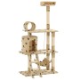 Rascador para gatos con poste de sisal 140 cm huellas beige de vidaXL, Mobiliario para gatos - Ref: Foro24-170586, Precio: 80...