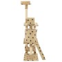Rascador para gatos con poste de sisal 140 cm huellas beige de vidaXL, Mobiliario para gatos - Ref: Foro24-170586, Precio: 80...