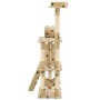 Rascador para gatos con poste de sisal 140 cm huellas beige de vidaXL, Mobiliario para gatos - Ref: Foro24-170586, Precio: 80...