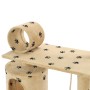 Rascador para gatos con poste de sisal 140 cm huellas beige de vidaXL, Mobiliario para gatos - Ref: Foro24-170586, Precio: 80...