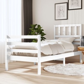 Estructura de cama individual madera maciza blanco 75x190 cm de , Camas y somieres - Ref: Foro24-3101049, Precio: 118,99 €, D...