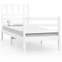 White solid wood single bed frame 75x190 cm by , Beds and slatted bases - Ref: Foro24-3101049, Price: 113,46 €, Discount: %