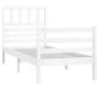 White solid wood single bed frame 75x190 cm by , Beds and slatted bases - Ref: Foro24-3101049, Price: 113,46 €, Discount: %