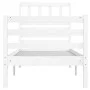 White solid wood single bed frame 75x190 cm by , Beds and slatted bases - Ref: Foro24-3101049, Price: 113,46 €, Discount: %