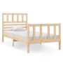 Estructura de cama individual pequeña madera maciza 75x190 cm de , Camas y somieres - Ref: Foro24-3101113, Precio: 93,06 €, D...