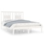 Estructura de cama doble pequeña madera maciza blanca 120x190cm de , Camas y somieres - Ref: Foro24-3104034, Precio: 125,83 €...