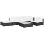 Set muebles de jardín 6 piezas y cojines ratán sintético negro de vidaXL, Conjuntos de jardín - Ref: Foro24-44602, Precio: 54...