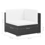 Set muebles de jardín 6 piezas y cojines ratán sintético negro de vidaXL, Conjuntos de jardín - Ref: Foro24-44602, Precio: 54...