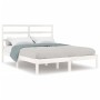 Estructura de cama doble pequeña madera maciza blanca 120x190cm de , Camas y somieres - Ref: Foro24-3104904, Precio: 114,32 €...