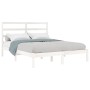 Estructura de cama doble pequeña madera maciza blanca 120x190cm de , Camas y somieres - Ref: Foro24-3104904, Precio: 114,32 €...