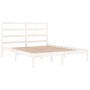 Estructura de cama doble pequeña madera maciza blanca 120x190cm de , Camas y somieres - Ref: Foro24-3104904, Precio: 114,32 €...