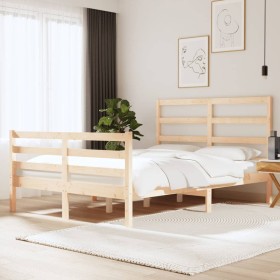 Estructura de cama madera maciza de pino 140x190 cm de , Camas y somieres - Ref: Foro24-3104986, Precio: 115,05 €, Descuento: %