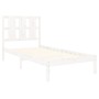 Estructura de cama madera maciza individual blanco 75x190 cm de , Camas y somieres - Ref: Foro24-3105561, Precio: 94,60 €, De...