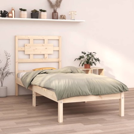 Estructura de cama madera maciza 75x190 cm de , Camas y somieres - Ref: Foro24-3105625, Precio: 88,68 €, Descuento: %