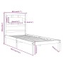 Estructura de cama madera maciza 75x190 cm de , Camas y somieres - Ref: Foro24-3105625, Precio: 88,68 €, Descuento: %