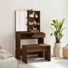 Oak brown dressing table set 74.5x40x141 cm by , Bedroom Dressers - Ref: Foro24-3114146, Price: 90,70 €, Discount: %