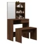 Eichenbraunes Schminktisch-Set 74,5 x 40 x 141 cm von , Schlafzimmerkommoden - Ref: Foro24-3114146, Preis: 90,70 €, Rabatt: %