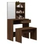 Eichenbraunes Schminktisch-Set 74,5 x 40 x 141 cm von , Schlafzimmerkommoden - Ref: Foro24-3114146, Preis: 90,70 €, Rabatt: %