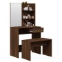Juego de tocador color marrón roble 74,5x40x141 cm de , Tocadores para dormitorios - Ref: Foro24-3114146, Precio: 91,71 €, De...