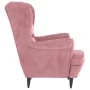 Sillón orejero y taburete de terciopelo rosa de , Sillones - Ref: Foro24-3115935, Precio: 314,45 €, Descuento: %