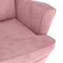 Sillón orejero y taburete de terciopelo rosa de , Sillones - Ref: Foro24-3115935, Precio: 314,45 €, Descuento: %