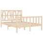 Estructura de cama con cabecero madera maciza 140x200 cm de , Camas y somieres - Ref: Foro24-3192491, Precio: 134,77 €, Descu...