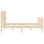 Estructura de cama con cabecero madera maciza 140x200 cm de , Camas y somieres - Ref: Foro24-3192491, Precio: 134,77 €, Descu...