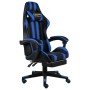 Silla gaming con reposapiés cuero sintético negro y azul en Sillas de oficina | Comprar online en Foru.es