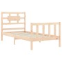 Estructura de cama individual con cabecero madera maciza de , Camas y somieres - Ref: Foro24-3192516, Precio: 95,77 €, Descue...