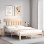 Estructura de cama de matrimonio con cabecero madera maciza de , Camas y somieres - Ref: Foro24-3193571, Precio: 126,81 €, De...