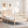 Estructura de cama individual con cabecero madera maciza de , Camas y somieres - Ref: Foro24-3194011, Precio: 93,48 €, Descue...