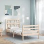 Estructura de cama individual con cabecero madera maciza de , Camas y somieres - Ref: Foro24-3194336, Precio: 86,37 €, Descue...