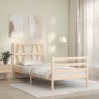 Estructura de cama individual con cabecero madera maciza de , Camas y somieres - Ref: Foro24-3194336, Precio: 86,37 €, Descue...