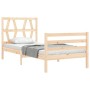 Estructura de cama individual con cabecero madera maciza de , Camas y somieres - Ref: Foro24-3194336, Precio: 86,37 €, Descue...
