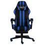 Silla gaming con reposapiés cuero sintético negro y azul en Sillas de oficina | Comprar online en Foru.es