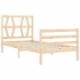 Estructura de cama individual con cabecero madera maciza de , Camas y somieres - Ref: Foro24-3194336, Precio: 86,37 €, Descue...